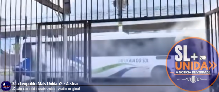 Mais um ônibus pega fogo no Centro de Sapucaia do Sul na tarde desta sexta-feira